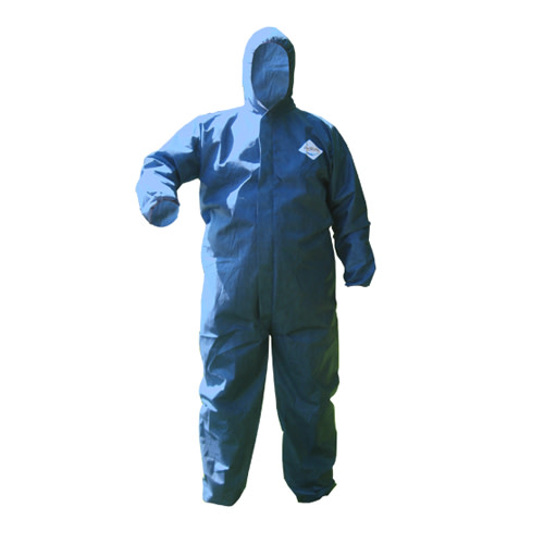 SMS COVERALL  ELASTIC WRIST ANKLES HOOD-BLUE-LARGE
