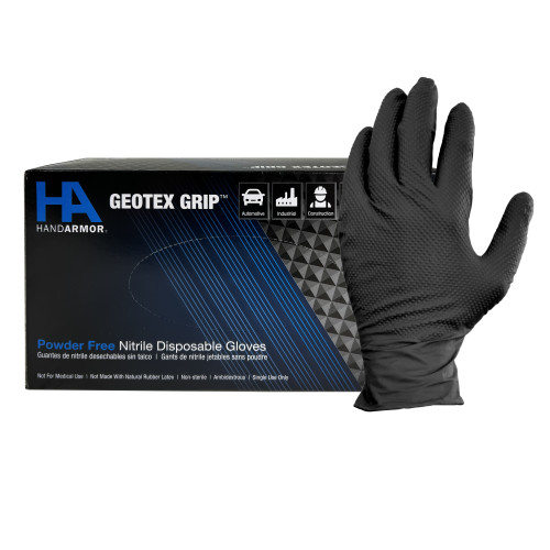 Hand Armor® Geotex Grip® Black Nitrile Gloves 