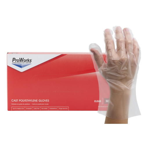 CAST POLYETHYLENE GLOVES 10 BOXES OF 100 GLOVES  SMALL