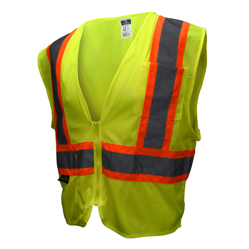 Radwear™ ANSI Class 2 Mesh Safety Vest with Two Tone Glow in the Dark Trim