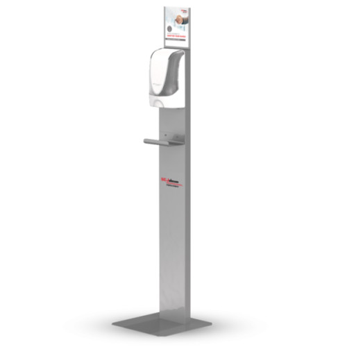 TOUCH-FREE SILVER DISPENSER STAND FOR HAND SANITIZER