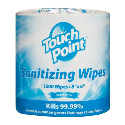 Touch Point Sanitizing Wipes Large Roll 1500 RL 2 RL CS